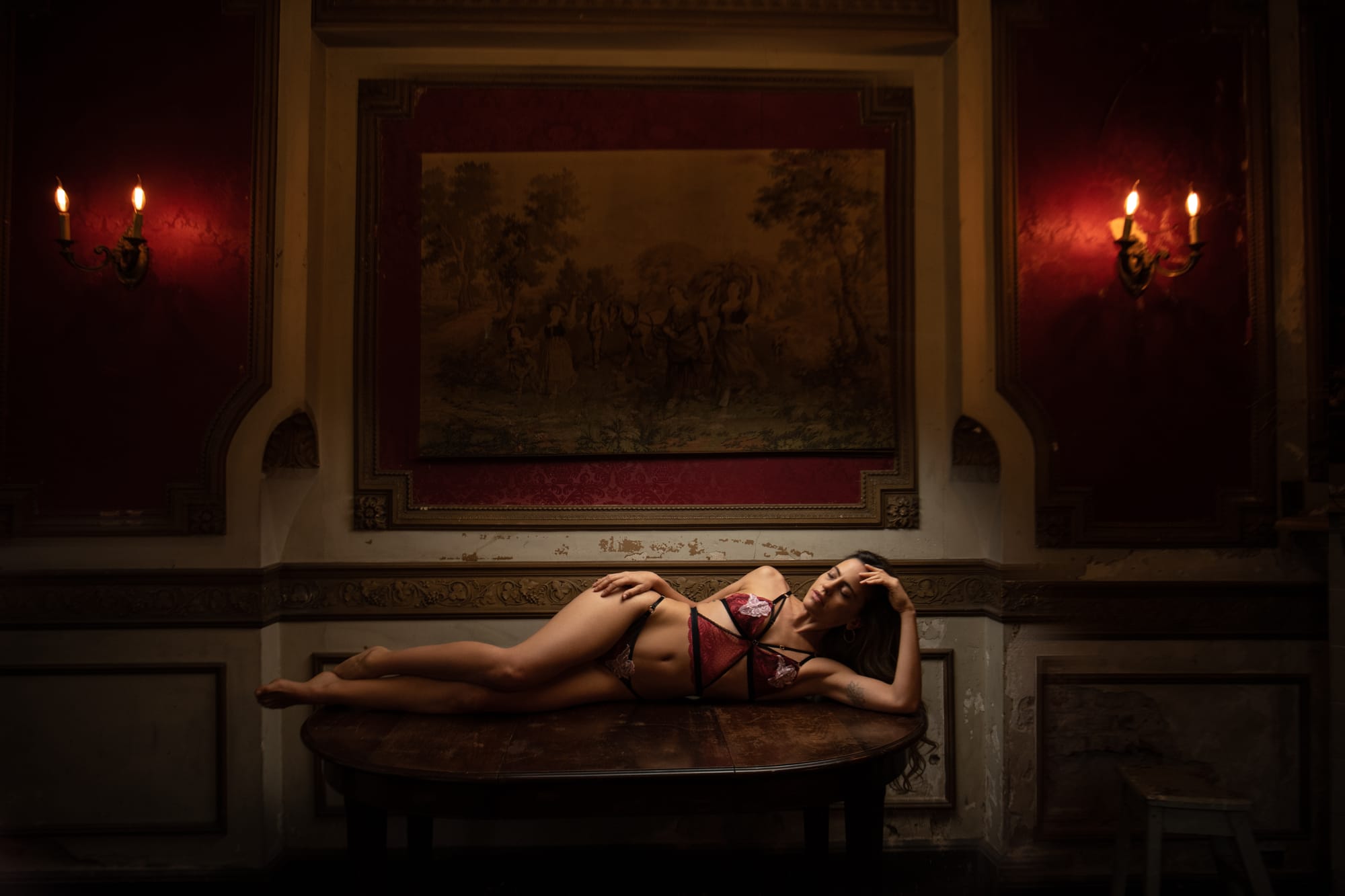 Sofía González, during Yuliya's boudoir workshop in Buenos Aires, Argentina. 